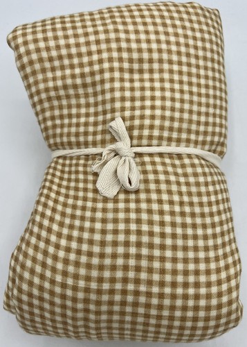 Forever French Baby Muslin Quilt Mustard Yellow ‘Plaid’ 47”x47” Reversible Cot - Picture 4 of 4