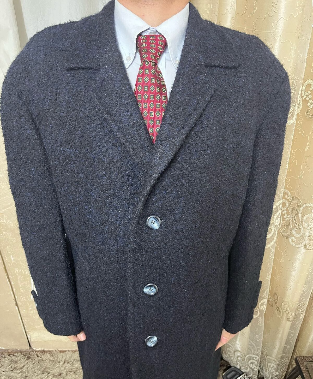 FILA Tuta soprabito anni 50 vintage su misura tutto pettinato marina cintura 50R