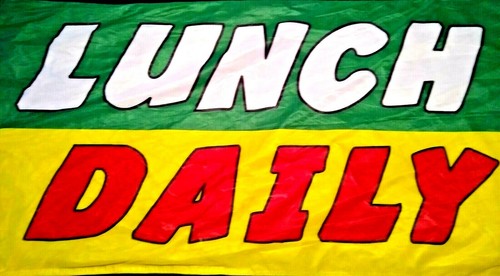 LUNCH DINNER DAILY SPECIALS DOUBLE SIDED Feather Swooper Flutter Flag banner - Picture 2 of 2