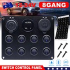 <!--F#f_0-->Car 8 Gang 12V Switch Panel LED Rocker USB ON-OFF Toggle For Boat Marine Caravan<!--F/-->