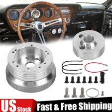 5 & 6 Hole Steering Wheel Polished Hub Adapter For GM Chevy Flaming River Ididit