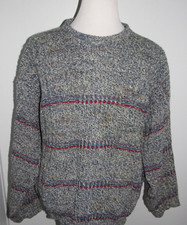 VINTAGE PENDLETON MENS XL VIRGIN WOOL PULLOVER SWEATER CABLE KNIT STRIPED