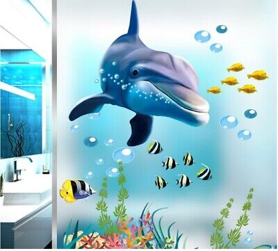 US STOCK Wall decal Sticker Dolphin 3D living room Bathroom Lavatory Toilet US STOCK Wall decal Sticker Dolphin 3D living room Bathroom Lavatory Toilet