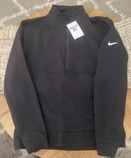 NEW MEN  S NIKE SPORTSWEAR CLUB 1/2 HALF ZIP PULLOVER  MEDIUM BLACK