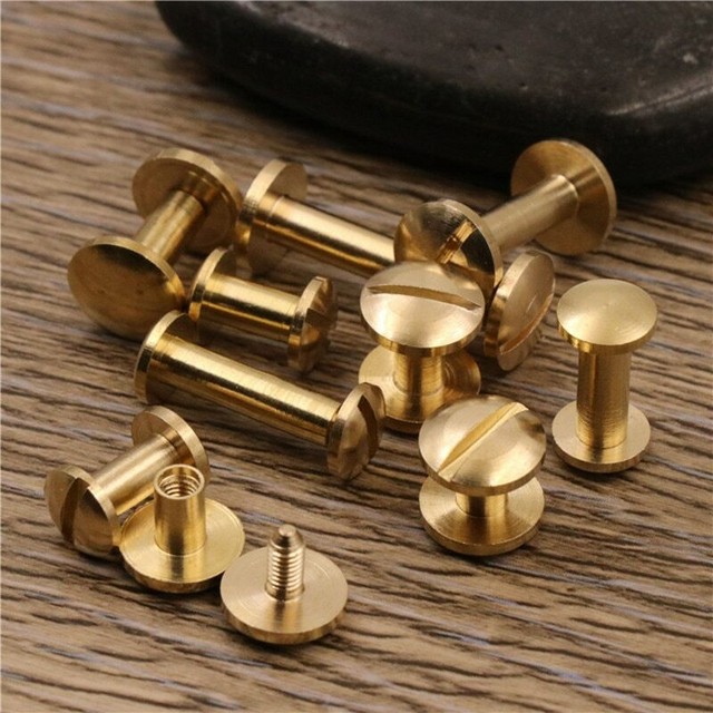 20pcs 10*4*(420)mm Solid Brass Binding Chicago Stud Nail Leather Craft
