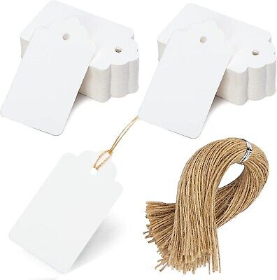 100pc Kraft Christmas Gift Tags with Twine String, Size: One size, White