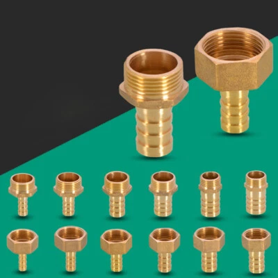 BSP Male/Female Thread Fitting x Barb Hose Tail End Connector For Air Fuel Brass