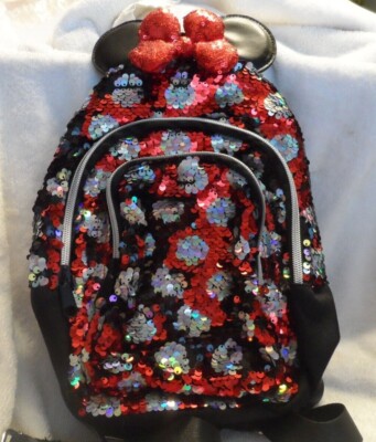 Disney Parks Minnie Mouse Reversible Sequined Mini Backpack Disney Parks Minnie Mouse Rucksack Backpack Blue Sequins  main image 4