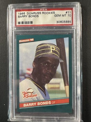 1986 DONRUSS ROOKIES #11 BARRY BONDS PSA 10