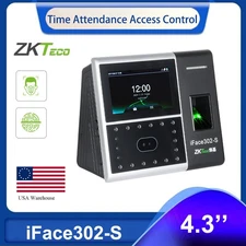 ZKTeco iFace302-S 4.3" USB TCP/IP Face Recognition Fingerprint Time Attendance