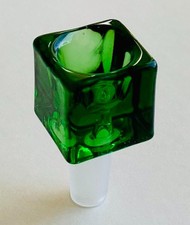 14mm Green Cube Shaped Thick Glass Tobacco Water Pipe Hookah Bowl