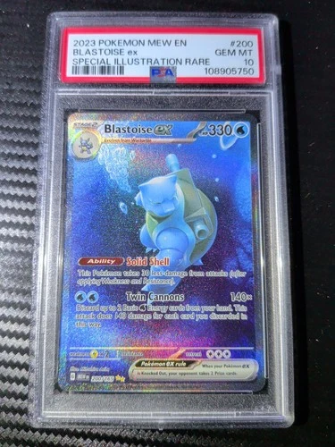 2023 POKEMON MEW EN-151 SPECIAL ILLUSTRATION RARE #200 BLASTOISE EX PSA 10
