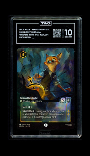 Disney Lorcana Nick Wilde Persistent Investigator Enchanted 239/204 TAG 10