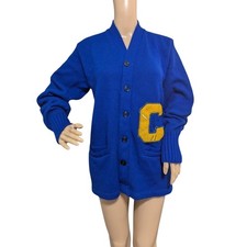 VINTAGE 1975 Varsity Letterman Blue Cardigan from Sand Knit Size 40. RARE 