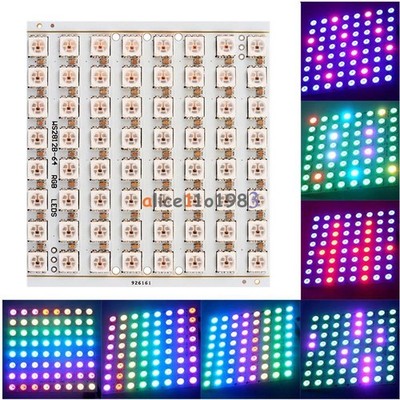 WS2812B 8x8 64-Bit Full Color 5050 RGB LED Lamp Panel Light for   OS857 #lk