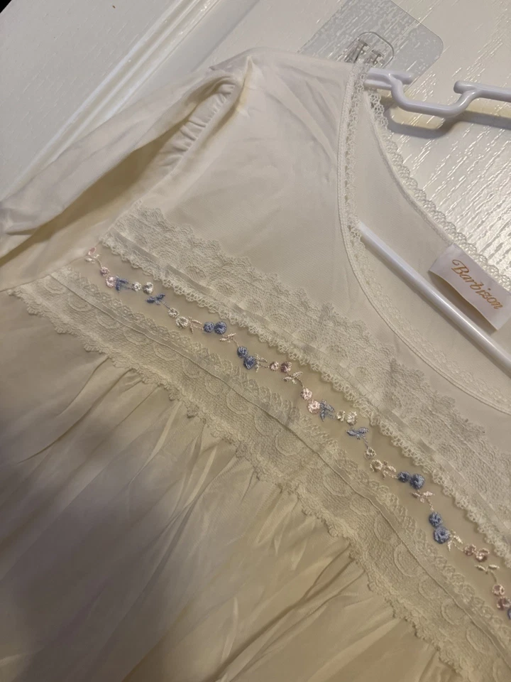 Camisón Romántico Bordado Barbizon Transparente L-XL leer Foto 2 de 4