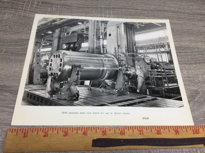 Vintage 8x10 B&W Photo S5W Stainless Steel Core Barrel Atomic Reactor