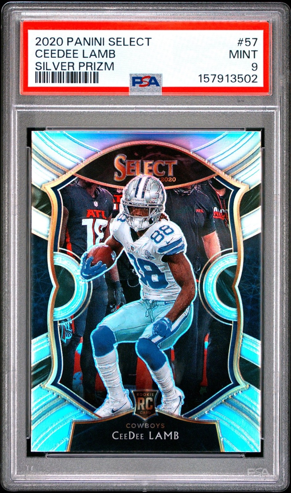 2020 Panini Select CeeDee Lamb Silver Prizm Rookie #57 PSA 9