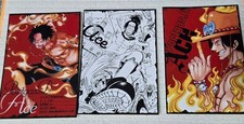 One Piece Ace Bromide Set 3pcs Original Art, Used Condition, Straw Hat