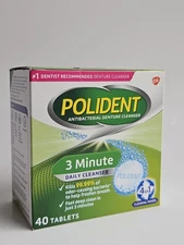 Polident Antibacterial Denture 3 Minute Daily Cleanser 40 Tablets