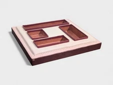 Vintage Longchamp (60s) Pink Leather Pocket Vacuum / Office Organizer