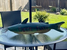 Very Good American Carved & Painted Catfish Wood Trade Sign