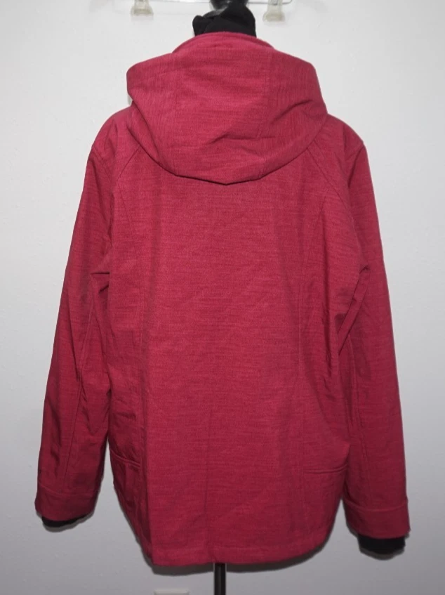 Free Country Hooded Super Soft Shell Jacket Womans Sz XL Etched Red - Image 3 of 4