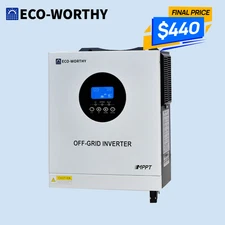 ECO-WORTHY 5KW Solar Hybrid Inverter 48V DC-120V/220V AC Split Phase Off-Grid