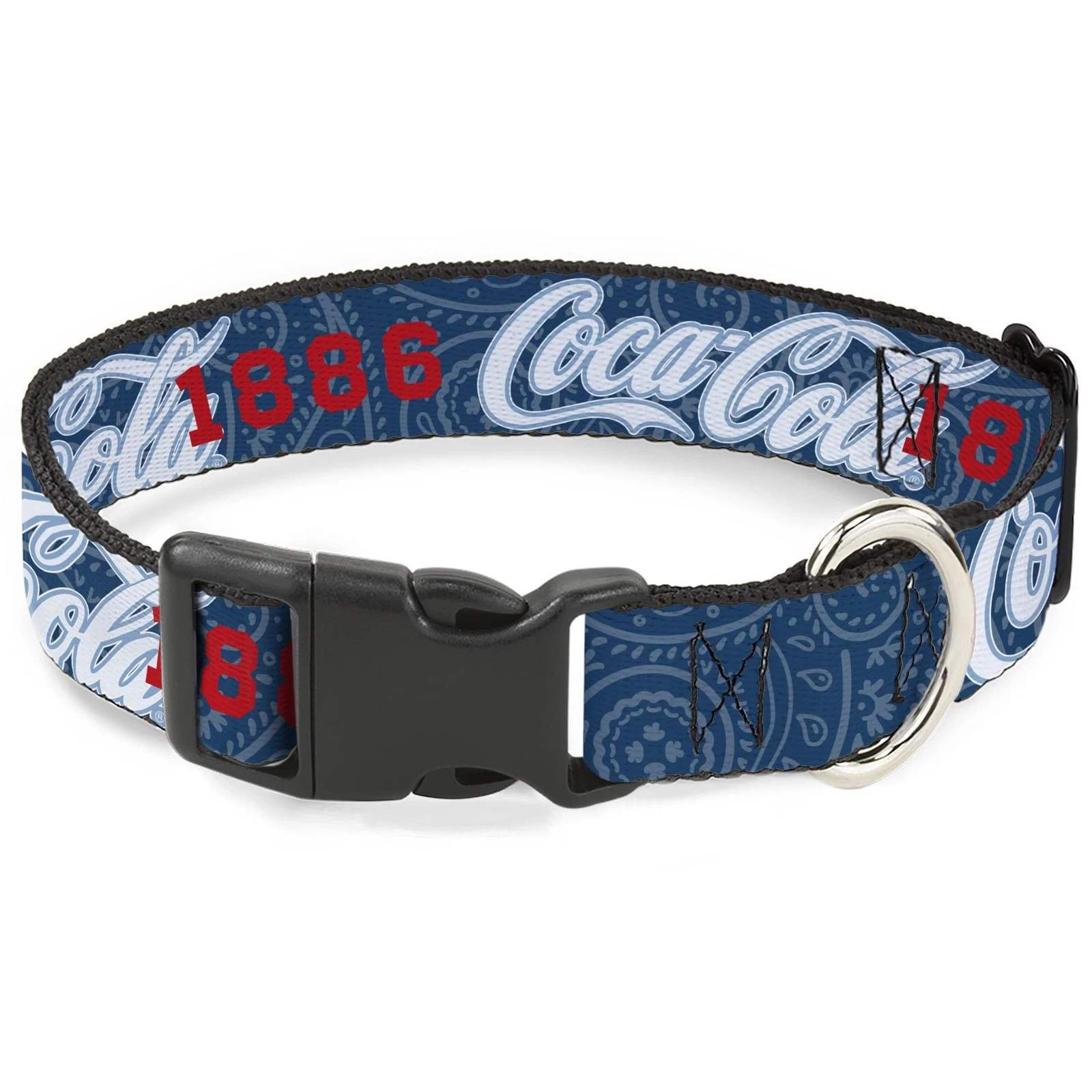 The Coca-Cola Company Pet Collar, Dog Collar Plastic Buckle, Coca Cola 1886 Scri