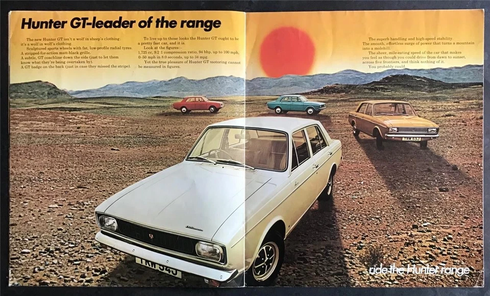HILLMAN HUNTER LF Car Sales Brochure 1970-71 #C2611/H GL - SUPER - GT - DeLuxe - Image 4 of 4