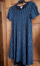 Lularoe Blue Glitter Sparkle Dress XXS Short Sleeve Midi Swing 