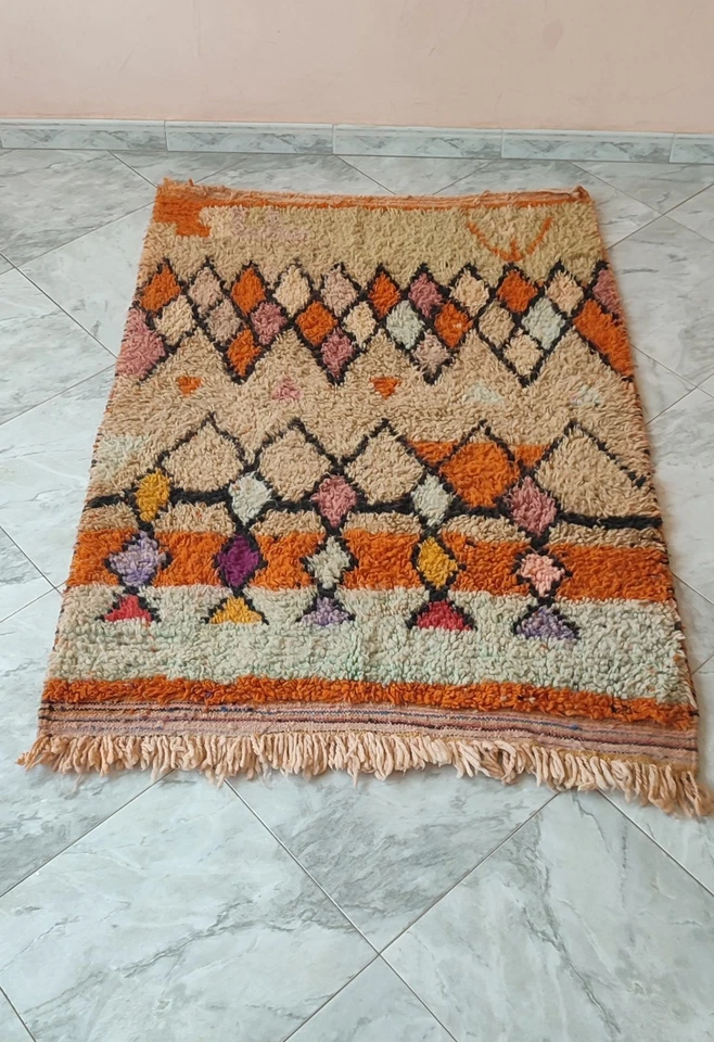 Moroccan Handmade Berber Rug, Beni ourain Rug,Berber carpet,vintage Rug - Photo 2/4