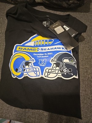 Rams vs Seahawks NFL T-Shirt Dec 19 2021 SoFi Stadium New Era Black Size L NWT