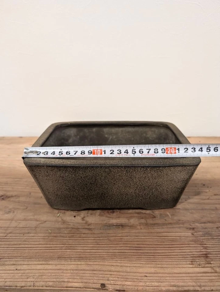 Koyo бонсай горшок темно серый глазурь овальный 9,25» (23,5 см) токонаме б/у из Японии - Изображение 3 из 4