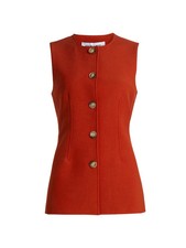NEW, Veronica Beard Jessup Tailored Vest in Carnelian Red sz 6 SJ2192
