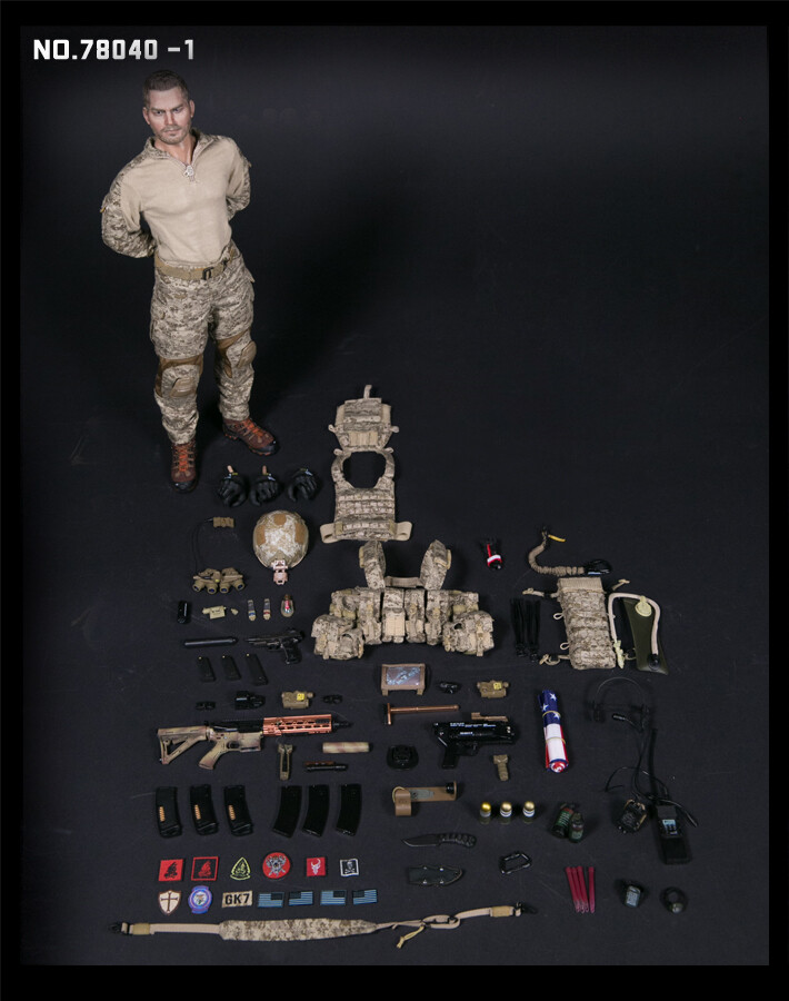 ミリタリー DEVGRU K9 HANDLER DAMTOYS US Navy Seal Team DEVGRU K9 Handler Elite series 1