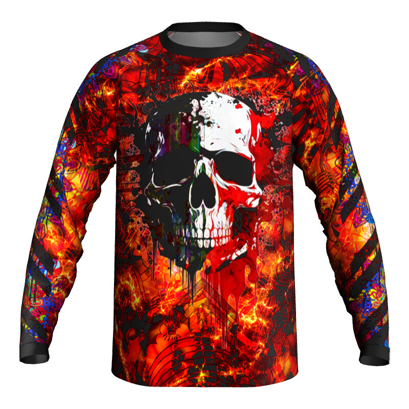 Skull MTB Jacket Motocross Jersey Cycling Bike Sport Mx Shirt
