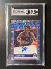 2021-21 Donruss Optic Tyrese Maxey Fast Break Signatures Rookie Auto SGC 9.5 