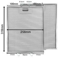 2 Metal Mesh Filters For MATSUI Cooker Hood Vent filter 318 x 258 mm