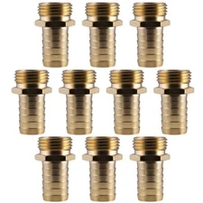 Garden Hose Adapter, 3/4" HB x 3/4" MH, Brass Lead Free 10 Pack