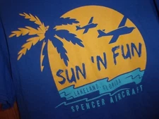 LAKELAND FLORIDA SUN n FUN blue L t shirt Spencer Aircraft