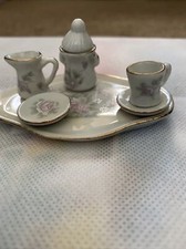 Miniature Tea Set porcelain incomplete missing sugar bowl and 1 cup B10