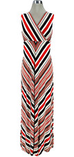 New Calvin Klein Chevron Print Long Jersey Summer Dress size 2