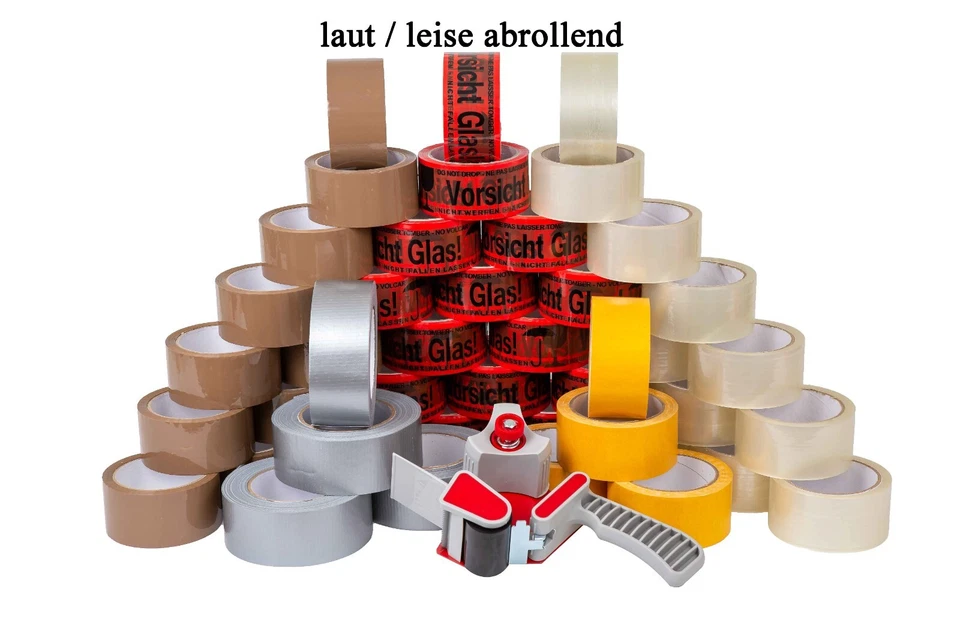 THOSCH Klebeband Paketband Doppelseitiges Verlegeband Gewebeband Panzertape Abroller