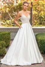 Casablanca Wedding Dress 2347 - Ivory/Champagne - Size 12 - New