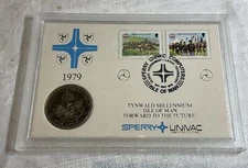 ISLE OF MAN TYNWALD MILLENNIUM 1979 GIFT SET CROWN COIN STAMPS UNIVAC COMPUTERS