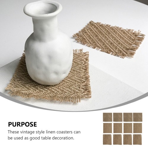 Bier Jute Burlap Baby Tischset Retro Untersetzer Getränke Untersetzer - Bild 9 von 12