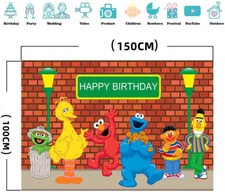 Sesame Street Backdrop Photography Baby Shower Party Photo Banner Elmo Themed