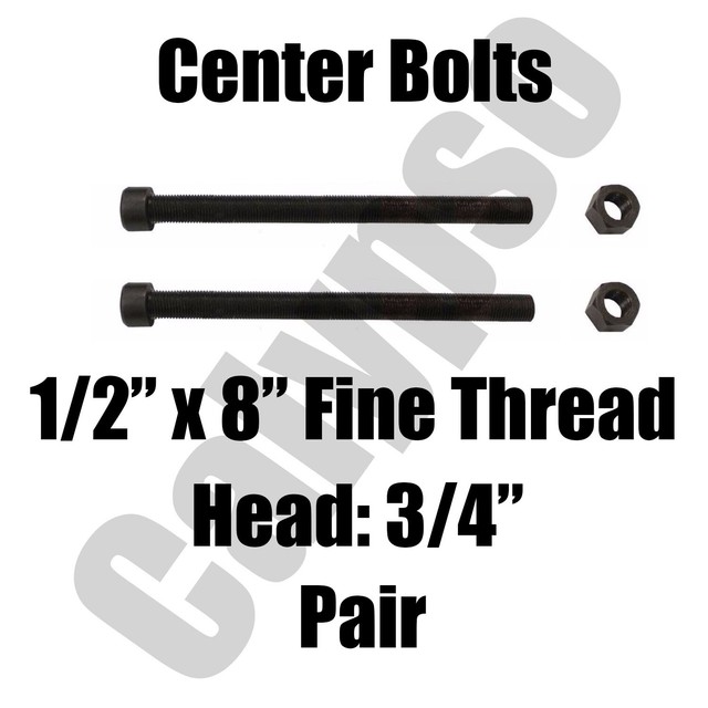 Leaf Spring Center Bolt 1/2 x 8 (PAIR) Fine Threaded Leaf Bolts with