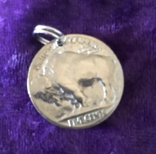 Buffalo Indian Head Nickel Coin Jewelry Pendant Charm-Vintage Antique - Picture 3 of 6